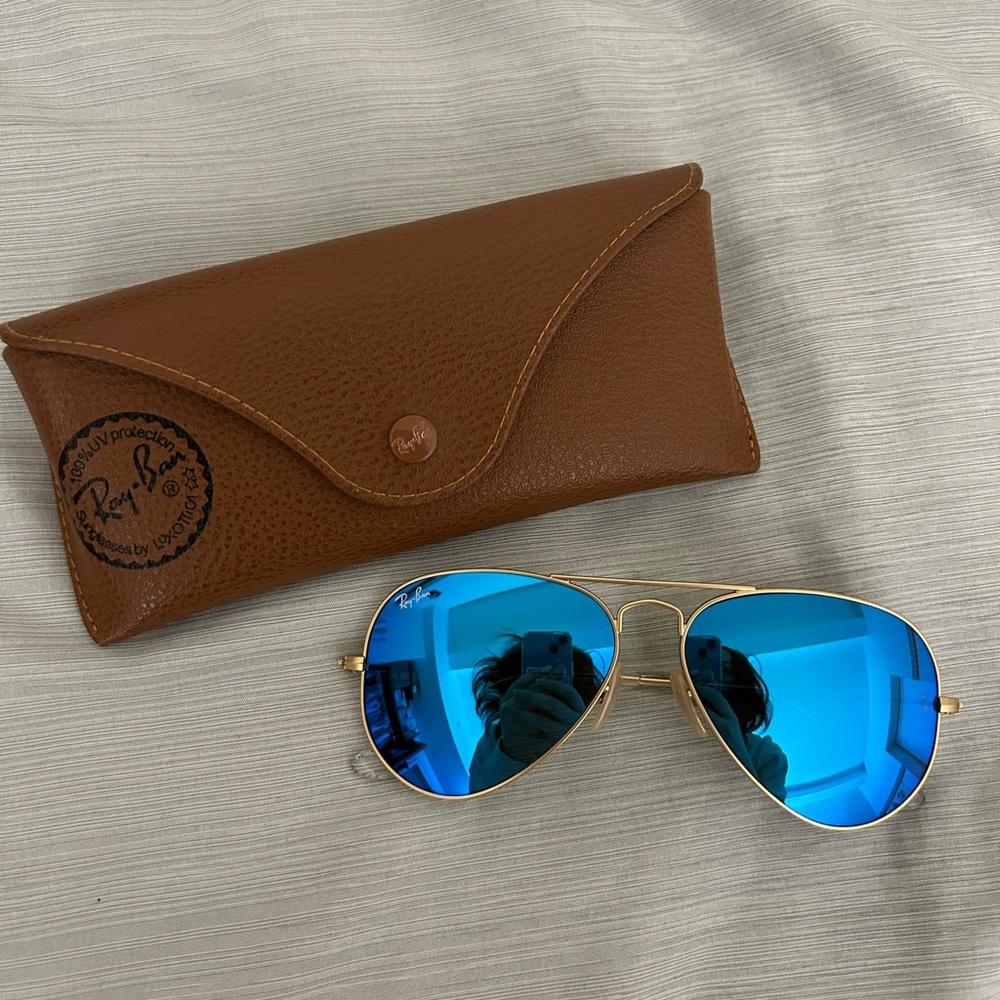 Kids Ray-Ban Blue Reflective Aviator Sunglasses